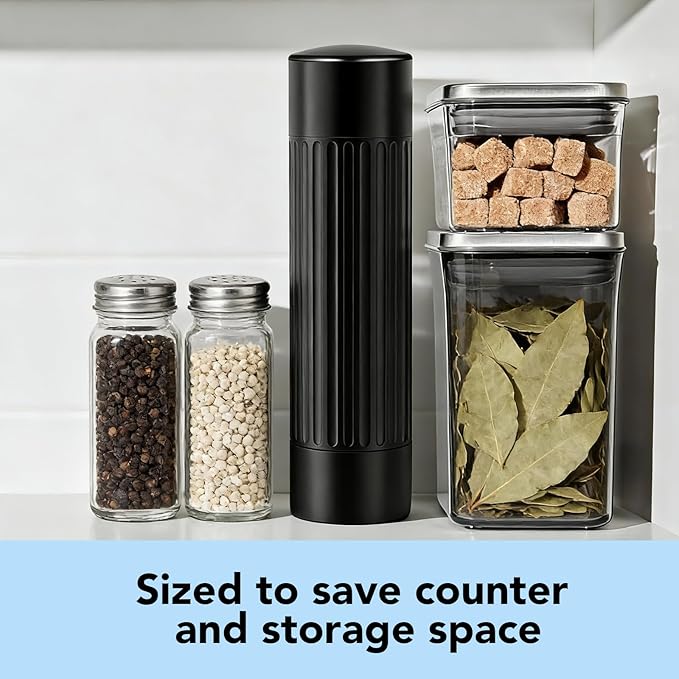 Pepper Mill Grinder, Professional Grade Heavy Duty Metal Manual Pepper Mill, Refillable High Output Heavy Duty Pepper Grinder with Adjustable Coarseness, Stainless Steel Burrs Easy Grinding