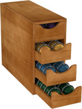 Suli Coffee Pod Holder, Coffee Capsule Storage Organizer, Save Space Coffee Pod Organizer for Countertop, Extra Large Storage Rack with Drawer, 4 Tier,104 Pods,Wood,Brown
