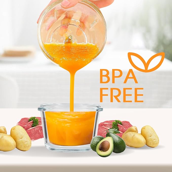 Baby Food Processor, MYAYLYGO Baby Food Maker Gift for Baby Food, Meat, Vegetable, Fruit, Baby Food Blender for Newborn Shower Gifts for Homemade Food&Purees, Medium, White, MGBFM-003WT