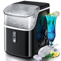 Antarctic Star Nugget Ice Maker Countertop, Chewable Nugget Ice Machine with Automatic Cleaning, Fast Ice Making 34Lbs/24H, One Click Operation for Party/Home/Bar/RV(Black)