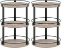 YATINEY Spice Rack, Set of 2 Lazy Susan Organizer, 3-Tier Turntable Organizer, Rotating Spice Rack Organizer For Cabinet, Compact and Versatile, Greige and Black SR23L2BG