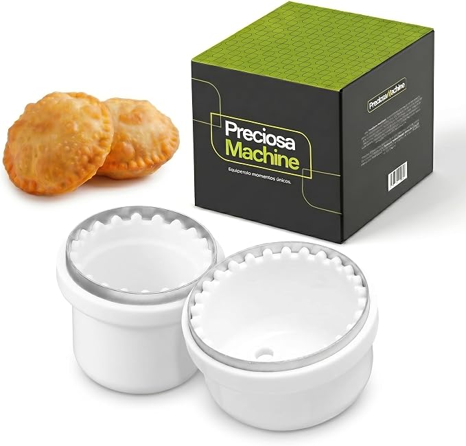 Cortador De Pastelitos Venezolanos [Pack of 2] 9cm and 6.5cm - Sandwich Cutter and Sealer Set - Stainless Steel & Food Grade Plastic Molde Para Pastelitos Venezolanos