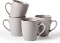 famiware Venus Coffee Mugs for 4, 13 oz Mug Set, Dringking Cup with Handle for Coffee, Tea, Cocoa, Milk, Ligth Gray