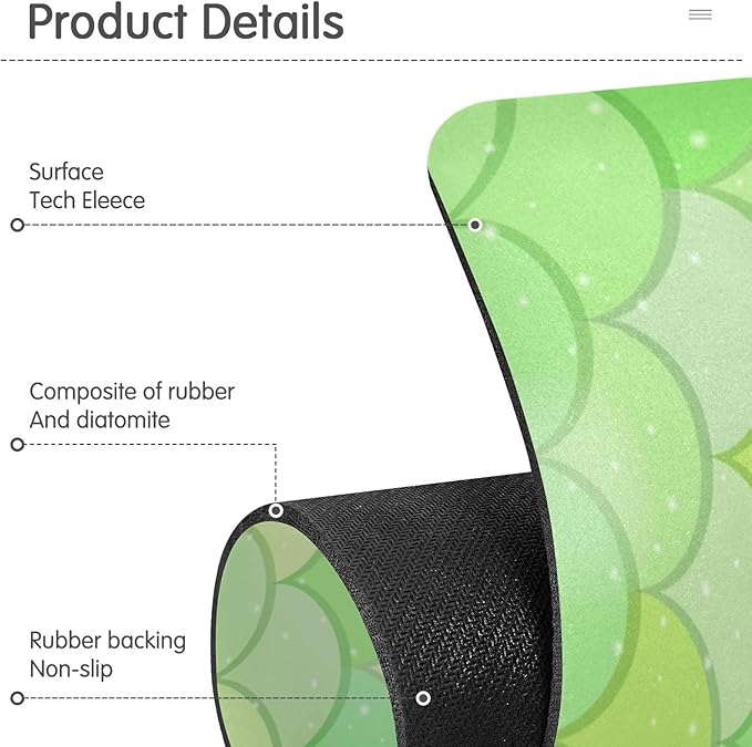 Kitchen Sink Splash Guard 2 PCS 14.7 Inch Sink Faucet Mat Splash Guard for Bathroom Countertop Water Absorbent Foldable Cuttable Soft Washable Green Fish Scale