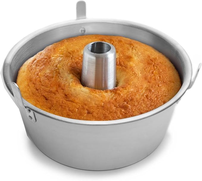 Fox Run Angel Food Cake Pan with Removable Bottom, Reinforced Aluminum, 9.75" Tube Cake Pan