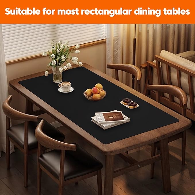 Extra Large Silicone Mats for Kitchen Counter,24"x80"Heat Resistant Mat for Kitchen Island,Waterproof Multipurpose Countertop Protector,New Skin-Friendly Material Table Protector,Freely Cuttable,Black