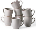 famiware Venus Coffee Mugs for 8, 13 oz Mug Set, Dringking Cup with Handle for Coffee, Tea, Cocoa, Milk, Ligth Gray