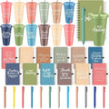 Shellwei 36 Pcs Employee Appreciation Gifts Bulk 24 oz Thank You Tumbler with Lid and Straw Mini Spiral Notebooks and Pens Appreciation Gifts for Team Employee Coworkers Teacher (Different)