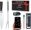 Wireless Meat Thermometer Digital BBQ Set, 5.3 Bluetooth and WiFi connectivity 800ft APP Control (iOS&Android) with Chef Knife, Fork, Meats Temperature Probe, Grilling, BBQ Gift for Men