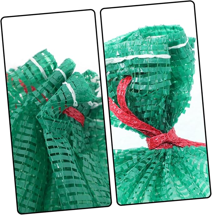 50Pcs Reusable Mesh Produce Bags with Drawstring Storing Vegetables and Fruits Onion Potato Corn Breathable Woven Nylon Storage Bags for Grocery Use