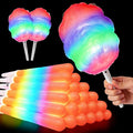100PC Glow Sticks， Cotton Candy Sticks， Waterproof Cones Bulk for Party， Cotton Candy Stand Holder Accessories，Reusable LED Cotton Candy Party