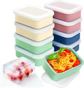 8 PCS 2 Cup Silicone Freezer Molds with Lid, Meal Prep Freezer Molds Silicone Freezer Containers Reusable Food Preserving Tray Freezing Ice Trays for Soups Sauces Stews