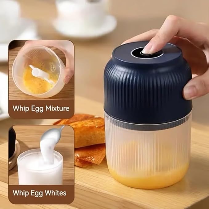Electric Garlic Chopper, 320ML Mini Portable Veggie Chopper with 6 Sharp Blades, Rechargeable Electric Food Chopper Tool, Wireless Veggie Grinder, for Onions Ginger Chili Nuts Meat (White*1)