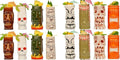 LEMONSODA Ceramic Hawaiian Tiki Glasses - Set of 16 - Fun Tiki Mugs for Cocktails, Barware & Luau Decor (Ceramic Variety, Set of 16)