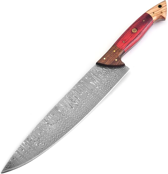 129-1 Stainless Steel Damascus Chef Knife, Kitchen Knife 8 Inch Blade High Carbon Ultra Sharp Knife for Kitchen, Professional Chef Knife 129-1 (1)