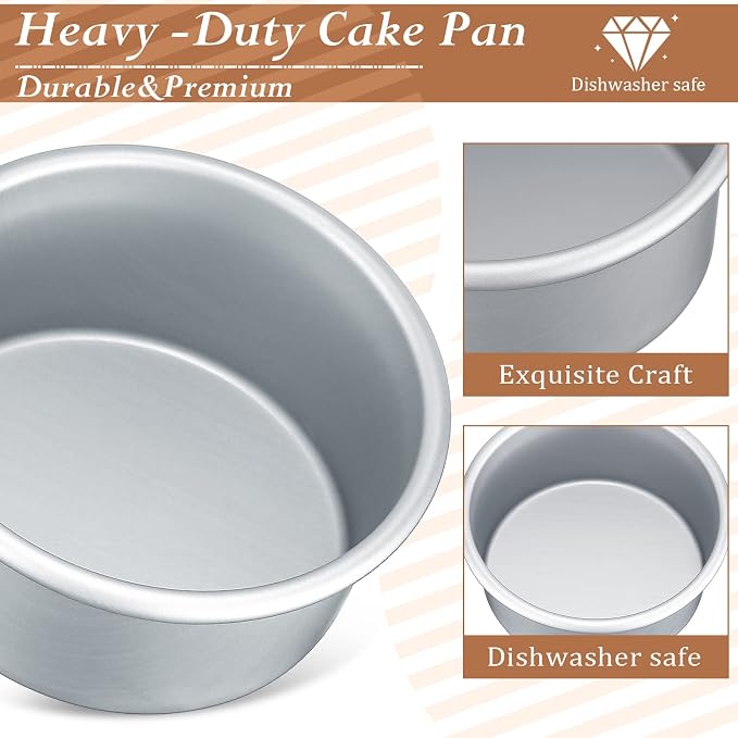 Gerrii 18 Pcs 4 Inch Cake Pans Nonstick Aluminum Small Round Cake Baking Pans Molds for Cheese, Pizza, Quiche, Home Party Baking Supplies, Leakproof and Easy Release