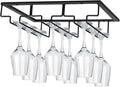 MOCOUM Under Cabinet Stemware Rack, Glass Hanger Rack - Wire Wine Glass Holder Storage Hanger for Cabinet Kitchen Bar (3 Rows)