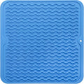 MicoYang Silicone Dish Drying Mat for Multiple Usage,Easy clean,Eco-friendly,Heat-resistant Silicone Mat for Kitchen Counter or Sink,Refrigerator or Drawer liner Lichen BlueL M 12 inches x 12 inches