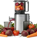 FORLIM Heavy Duty Cold Press Juicer, 250W Motor & 136mm Wide Feed Chute for Whole Produce, Simple Removable Parts for Quick Cleaning, High Nutrient Extraction for Wellness Shots, Silver Metallic