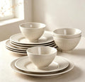 Dinnerware sets plates and bowls sets modern plates,Ceramic Dinnerware Sets,12 Pieces Porcelain Lightweight Plates,Scratch Resistant Dish Set (style - 16, 4 - Set (12pcs))