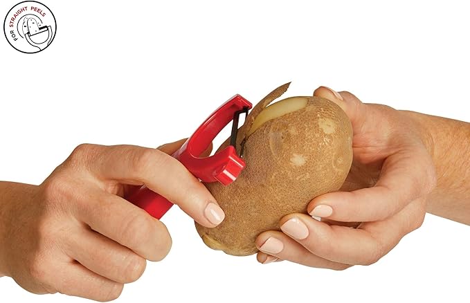 Kuhn Rikon Epicurean Garlic Press, Stainless Steel and Kuhn Rikon Original Swiss Peeler 3-Pack