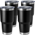 HASLE OUTFITTERS 30oz Stainless Steel Tumbler, Double Wall Vacuum Insulated Travel Mug Tumbler, Durable Insulated Coffee Mug, Gift Box Set (Black, 4)