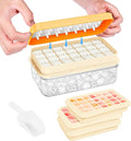 PHINOX Ice Cube Tray with Lid and Bin, 3 Pack Plastic Ice Cube Tray Molds, 84 pcs Ice Trays for freezer, Chilling Drinks, Whiskey & Cocktails, with Ice Container and Ice Scoop, BPA-Free