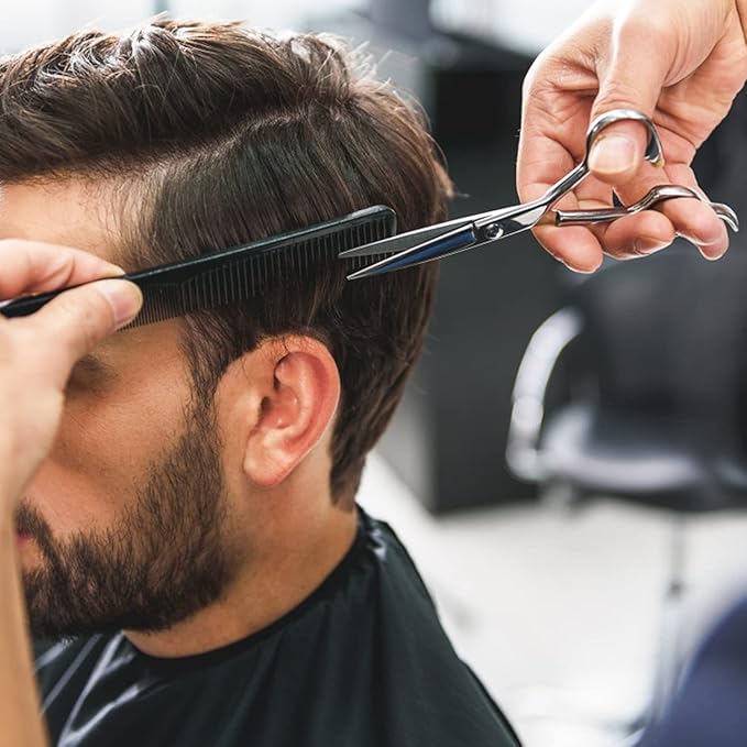 Hair Cutting Scissors Thinning Shears Kit, 6.5 inch Professional Haircut Scissors for Beard Trimming Shaping with Comb Case, Hairdressing Shears Set