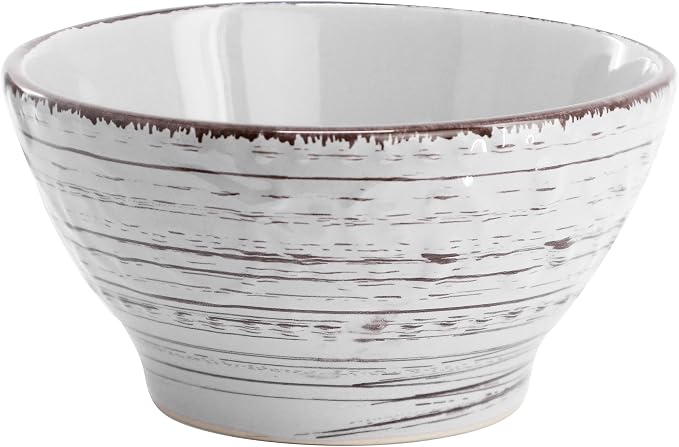 Elama Malibu Calcite 16-Piece Stoneware Embossed Pattern Reactive Glaze Light Gray Dinnerware Set, Tableware, Serveware Set (Calcite Gray)