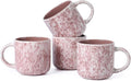 MONITO 12 OZ Coffee Mugs Set of 4, Ceramic Coffee Mugs,Modern Coffee Mugs Set with handle for Tea/Latte/Cappuccino/Milk/Cocoa. (Red, 4 Count（Pack of 1）)