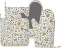 Vintage Wildflowers Botanical Oven Mitts and Pot Holders Sets Silicone Florals Kitchen Oven Mitts Hot Pads Heat Resistant Flowers Potholders Kitchen Mitts Set for Baking BBQ Cooking