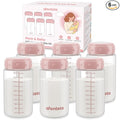 6PCS Breastmilk Storage Bottle, BPA Free Wide-Neck Spectra Bottles for Pumping, Storage Collection Baby Bottles for Fridge & Momcozy Breast Milk Cooler, Breastfeeding Bottle, 10 oz