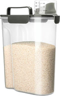 Viretec Rice Storage Container, 5 to 10lb Dry Food Airtight Dispenser, Pet Dog Cat Food Canister, BPA Free Clear Plastic Kitchen and Pantry Organization Bin for Oatmeal, Grain, Cereal, Pasta, Flour