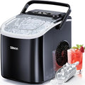 Silonn Countertop Ice Maker, 9 Cubes Ready in 6 Mins, 26lbs in 24Hrs, Self-Cleaning Ice Machine with Ice Scoop and Basket, 2 Sizes of Bullet Ice for Home Kitchen Office Bar Party, Black