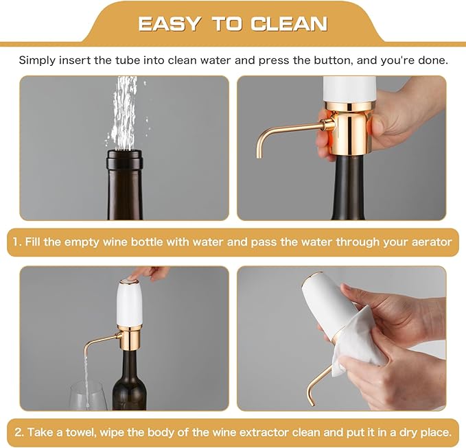 BLUBYEES Electric Wine Aerator Pourer with Stopper, Automatic Wine Bottle Dispenser Machine with USB Rechargeable and Multi-Smart Wine Decanter, Best Wine Gifts for Wine Lovers