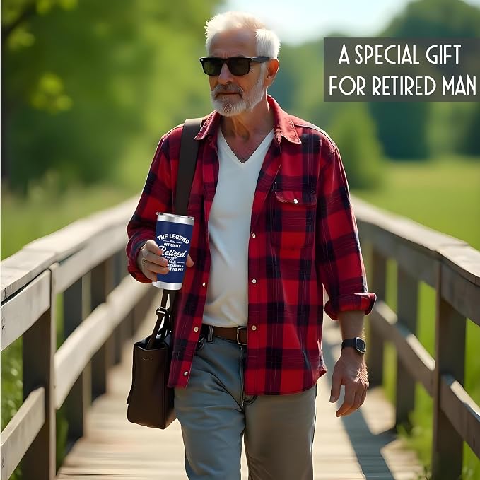 Retirement Gifts for Men - The Legend Has Retired - Retired Tumbler for Dad, Him, Man, Boyfriend, Husband - 20 Oz Tumbler Best Gift for Retirement Men, Fathers Day, Birthday, Christmas Gift