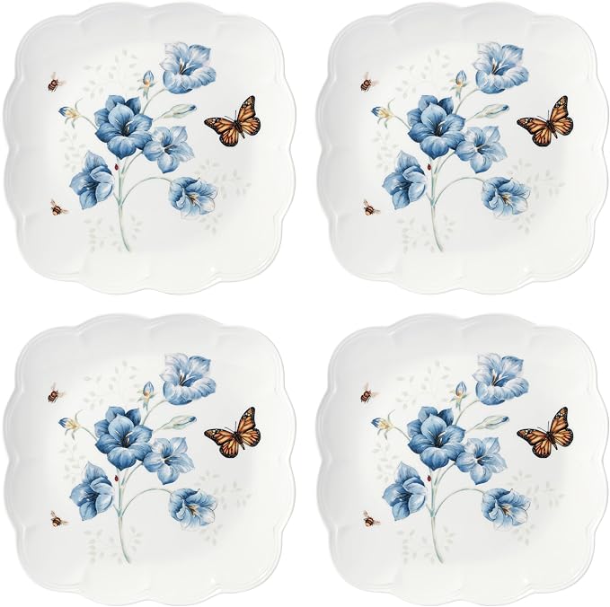 Lenox 894309 Butterfly Meadow Square 4-Piece Dinner Plates