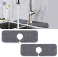 PoYang 2 Pack Faucet Mat for Kitchen Sink Splash Guard Short: Super Absorbent Microfiber Sink Water Splash Guard Behind Kitchen Faucet Mat for Bathroom, RV Protector, Machine Washable 17.7'' x 4.7''