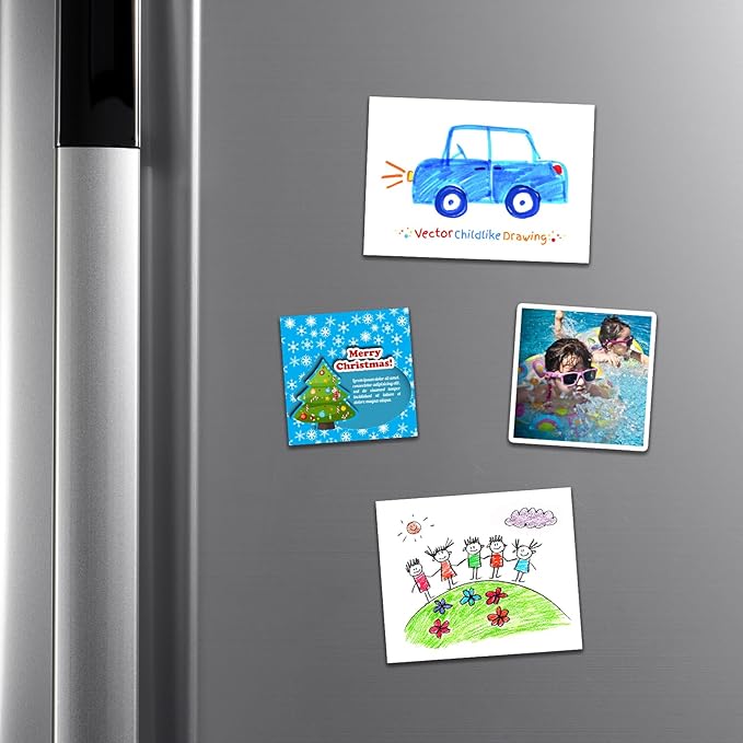 Flexible Magnetic Strips (1"x3" / 75x25x2 mm) with Strong Adhesive Backing – Strong Fridge Magnets for DIY, Crafts, Whiteboards & Home Organization – Fillet Corner Design（6 Pack）