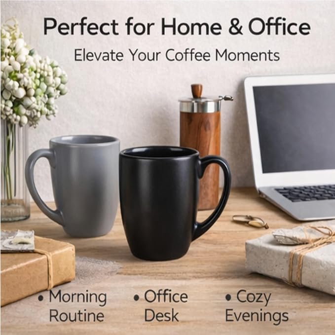 GBhome 12oz Coffee Mugs Set of 6,Ceramic Coffee Mugs for Man, Woman, Dad, Mom, Modern Coffee Mugs Set with handle for Tea/Latte/Cappuccino/Milk/Cocoa. Dishwasher&Microwave Safe,Multi-Color