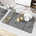 2PCS Stone Drying Mat for Kitchen Counter, Large Stone Dish Drying Mat - Diatomite Earth Water Absorbing Drying Stone for Kitchen Counter Mat, Quick Dry Stone Mat Kitchen for Cups Dishes Bottles.