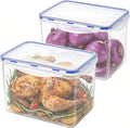 KIGI Large Food Storage Containers with Airtight Lids, BPA free Plastic, Leakproof, 4 Sided Locking Lid, 17.7 Cup, 143oz, 4 Piece Set,