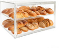 BOHOIDEE Extra Large 19.7"X14.6"X11.6" Clear Bread Box for Kitchen Counter, Acrylic Pastry Display Case Stackable Storage Container Plastic Bakery Display Case with Magnetic Door
