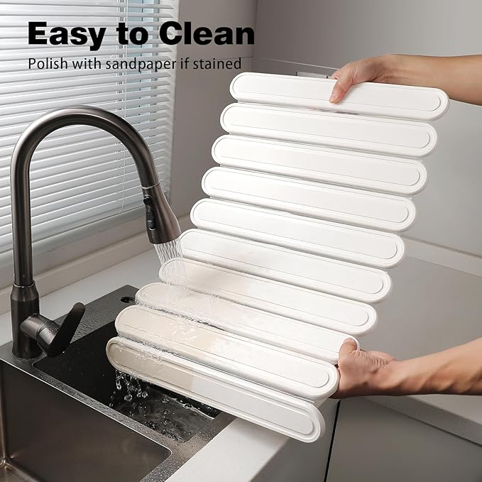 Stone Dish Drying Mat for Kitchen Counter, Quick Dry Stone Mat Kitchen for Dishes Bottles Cups, Large Foldable Diatomaceous Earth Dish Drying Mats Mat