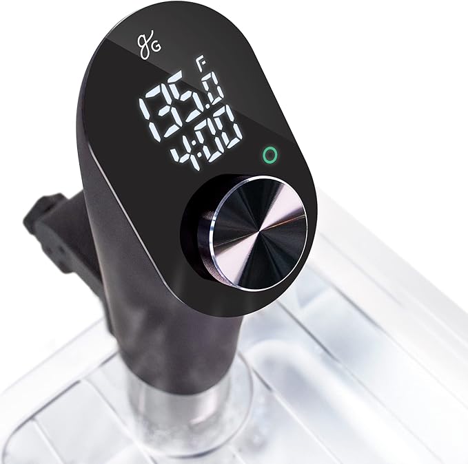 Greater Goods Pro Sous Vide Kit - An 1100 Watt, Powerful, Precise Sous Vide Cooker and Premium, Plastic Container with Sous Vide Rack, Lid, and Neoprene Sleeve | Designed in St. Louis
