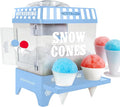 Nostalgia Snow Cone Machine – Retro Table-Top 8 Oz Snow Cone Maker Makes 20 ICY Treats– Countertop Slushie Machine Includes 2 Reusable Plastic Cups & Ice Scoop-Vintage Blue