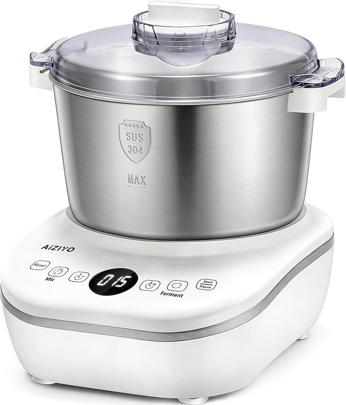 AIZIYO DoughChief, 7.4QT Dough Maker, Dough Mixer with Ferment Function, 304 Stainless Steel Bowl, Removeable lid, Touch Panel Control, Electric Dough Proofing Box for Pizza & Bread