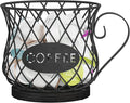 YINMIT K Cup Holder Organizer, Sturdy Coffee Pod Holder Organizer, 35 Kcup Large Capacity Storage Basket for Kitchen Counter and Office Desktop (Black-Circular with Handle)