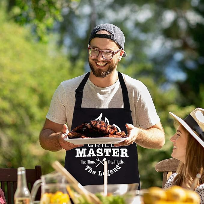 MUJUZE BBQ Grill Accessories Set,Grill Accessories Gifts for Fathers Day,BBQ Gifts for Men,31PCS Grilling Gifts for Men,Grilling Accessories with Apron for Dad,Barbecue Tool Sets