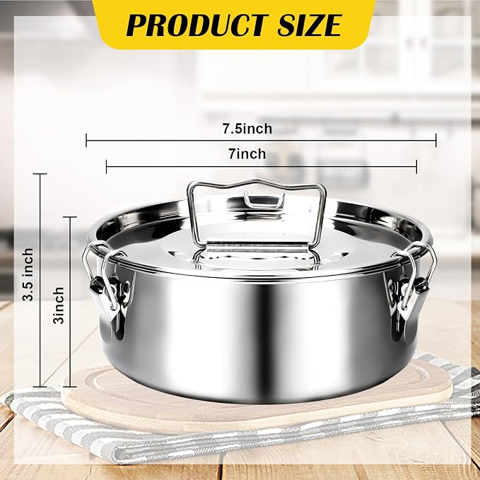 Maxcheck 3 Pack Flan Mold with Lid 1.5QT Stainless Steel Flan Pan Compatible with 6 Quart Pot Large Capacity Maker Container for Baking Making Cheese Cake Chocolate Pudding(1.5QT, 7.5 x 3 Inch)